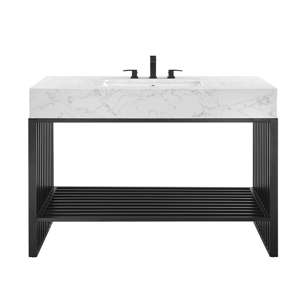 Gridiron 48" Bathroom Vanity - White Black