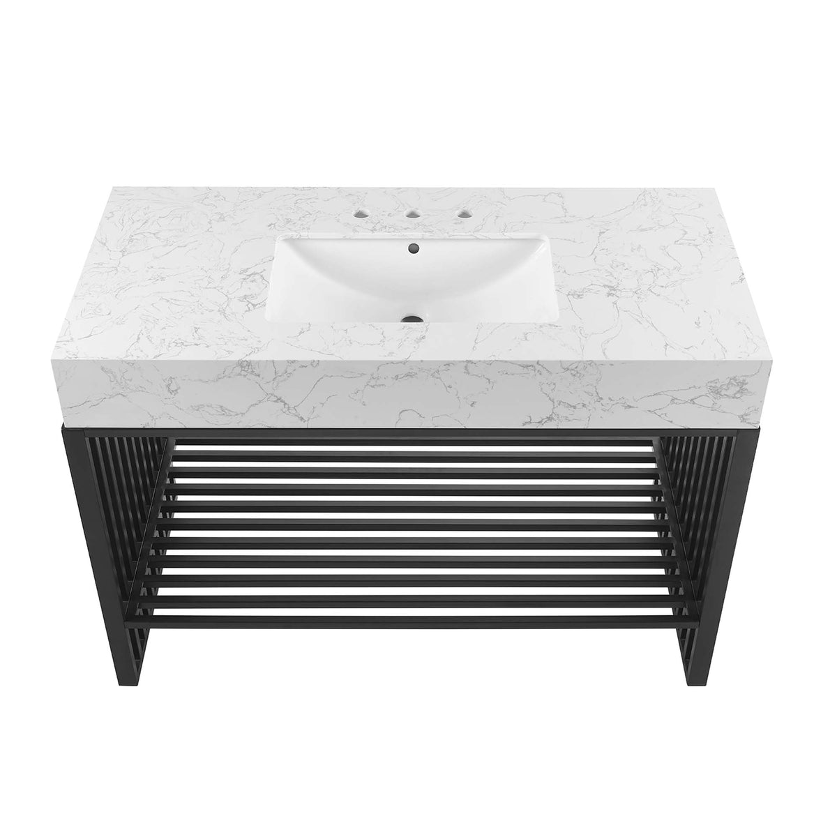 Gridiron 48" Bathroom Vanity - White Black