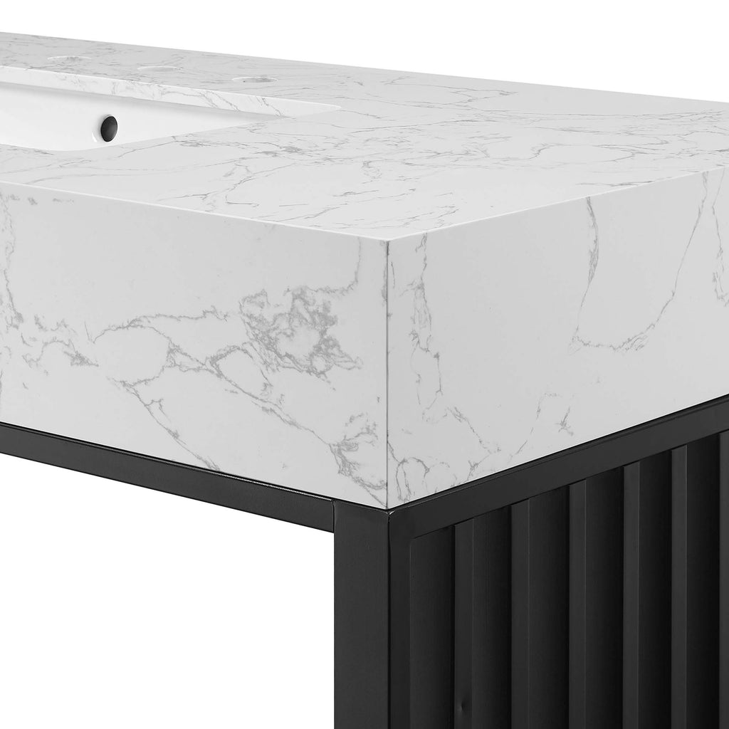 Gridiron 48" Bathroom Vanity - White Black