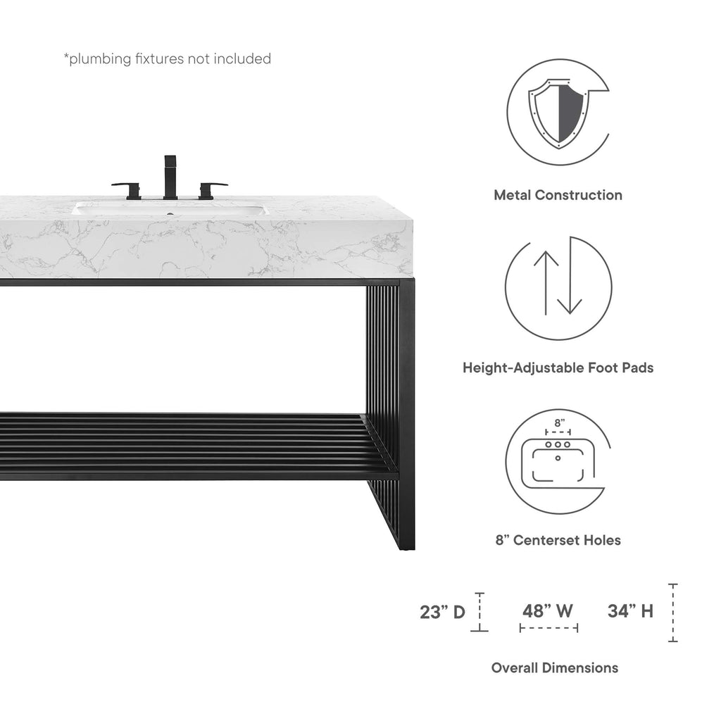 Gridiron 48" Bathroom Vanity - White Black