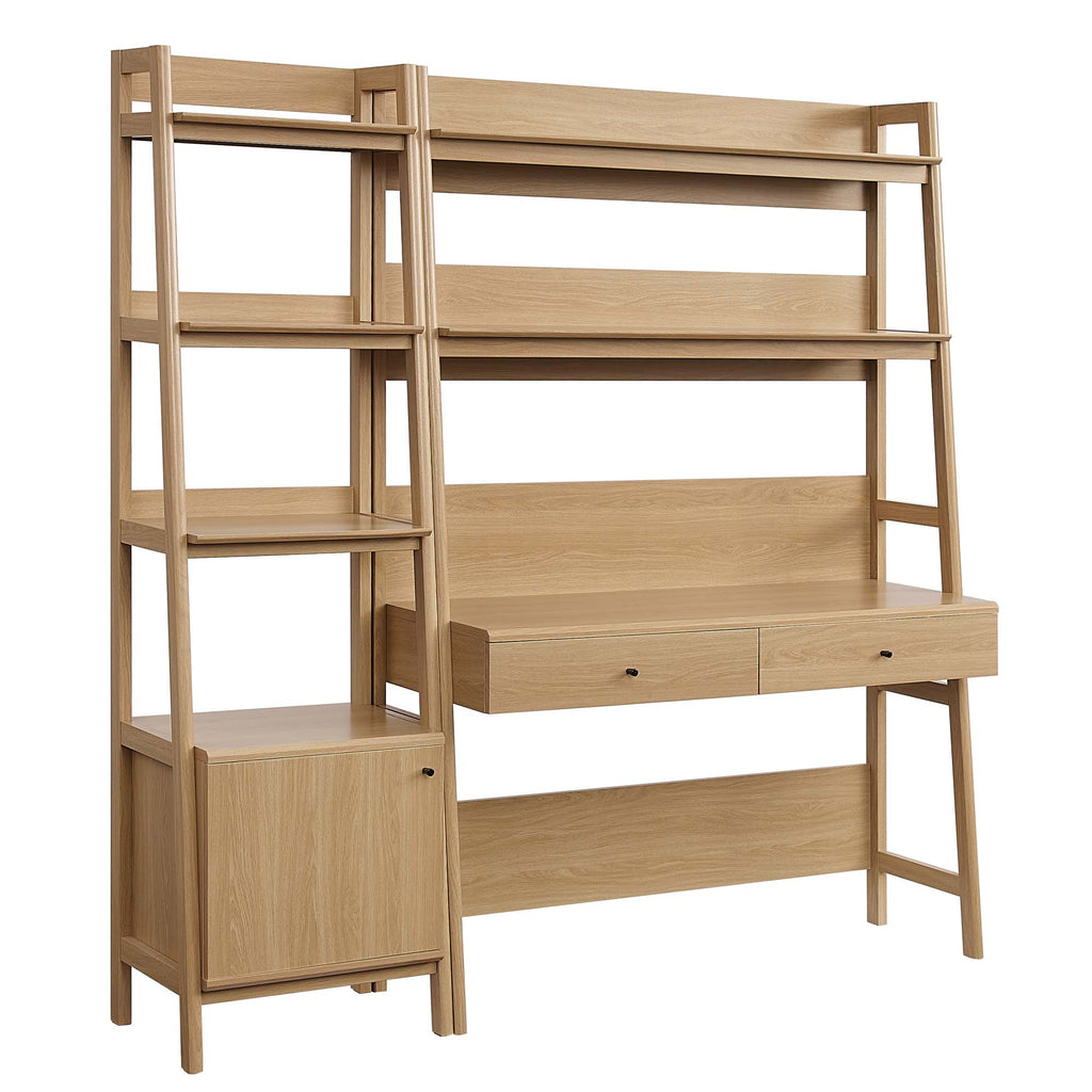 Bixby 2-Piece Wood Office Desk and Bookshelf - Oak (EEI-6111-OAK)