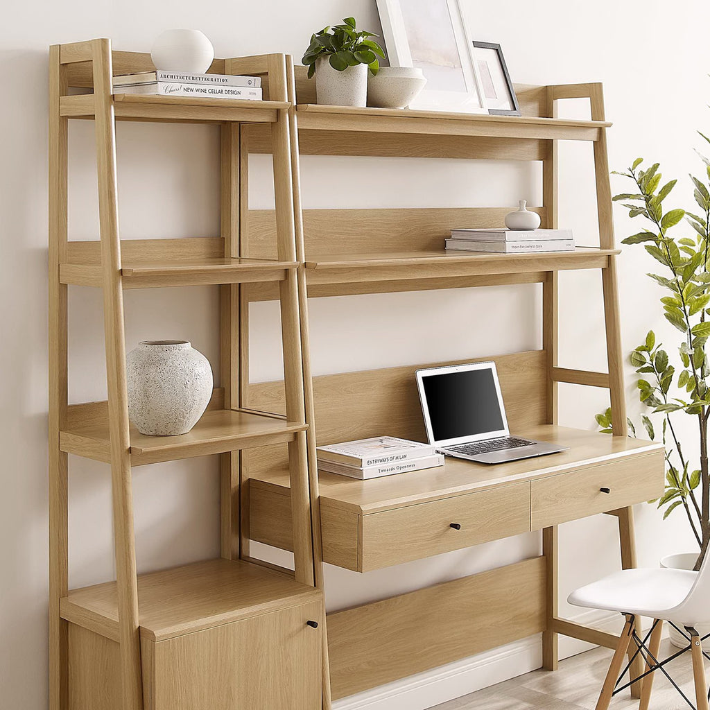 Bixby 2-Piece Wood Office Desk and Bookshelf - Oak (EEI-6111-OAK)