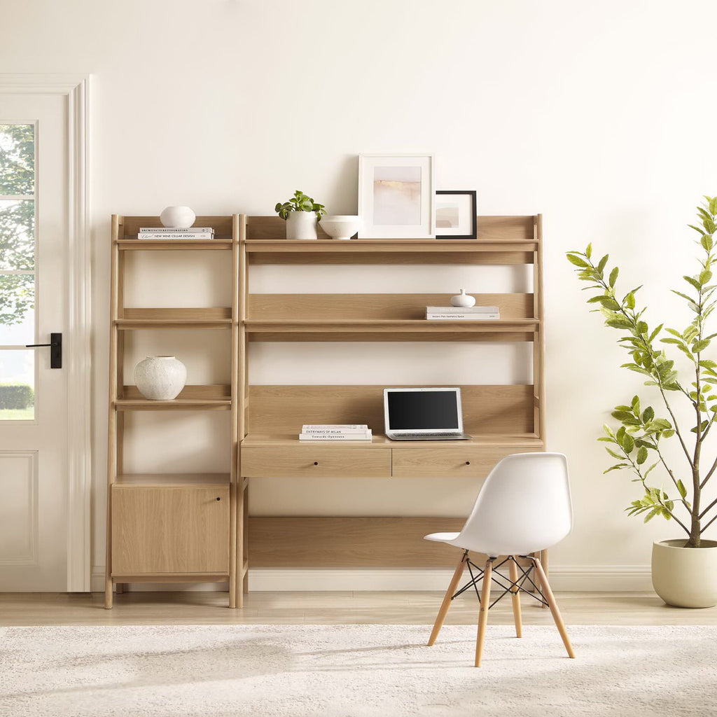Bixby 2-Piece Wood Office Desk and Bookshelf - Oak (EEI-6111-OAK)