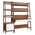 Bixby 2-Piece Wood Office Desk and Bookshelf - Walnut White (EEI-6111-WAL-WHI)