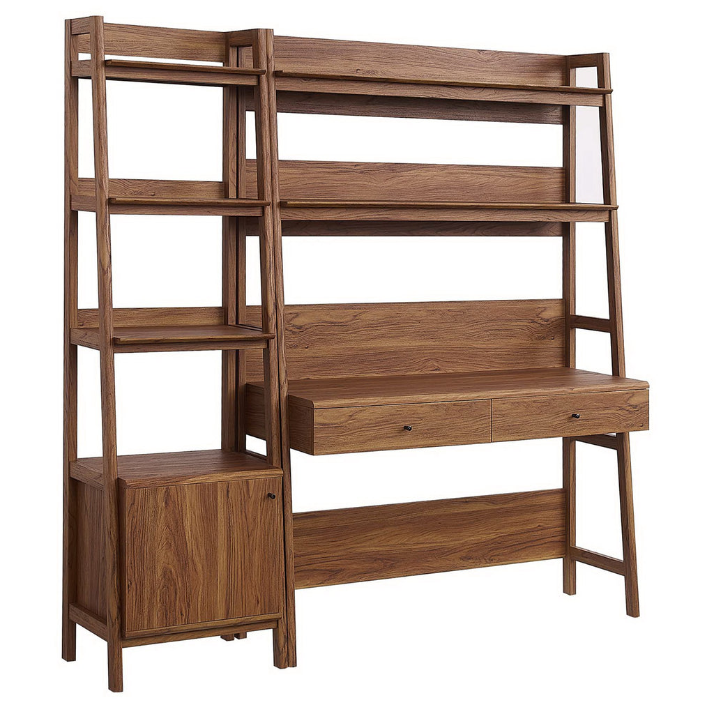 Bixby 2-Piece Wood Office Desk and Bookshelf - Walnut (EEI-6111-WAL)