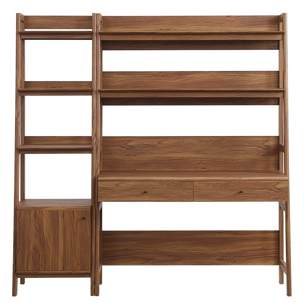 Bixby 2-Piece Wood Office Desk and Bookshelf - Walnut (EEI-6111-WAL)