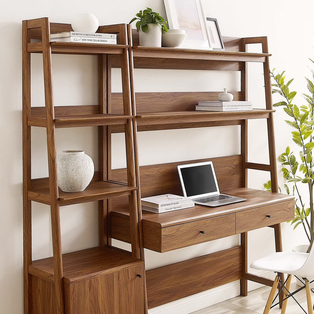 Bixby 2-Piece Wood Office Desk and Bookshelf - Walnut (EEI-6111-WAL)