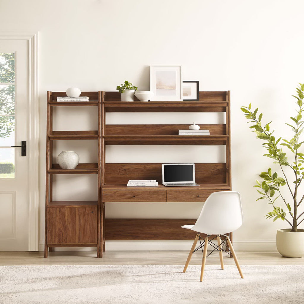 Bixby 2-Piece Wood Office Desk and Bookshelf - Walnut (EEI-6111-WAL)