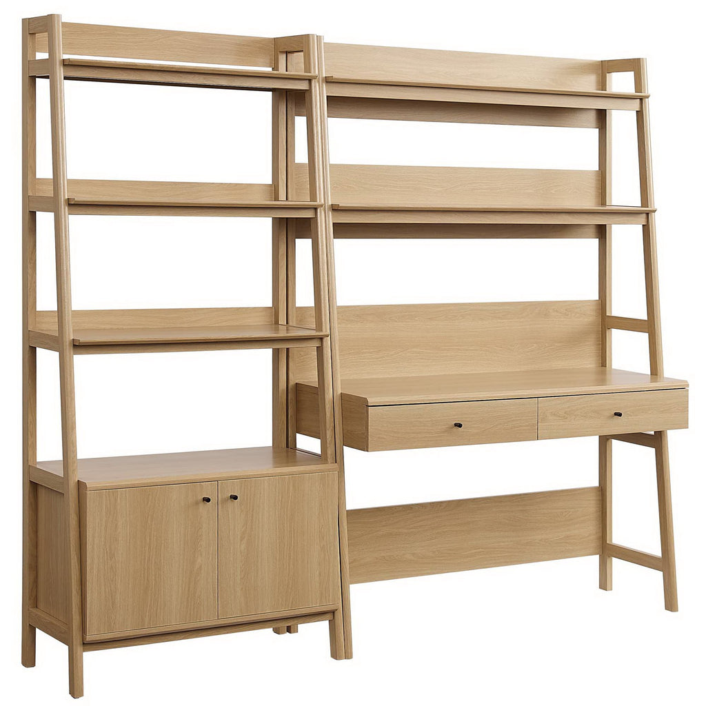 Bixby 2-Piece Wood Office Desk and Bookshelf - Oak (EEI-6112-OAK)