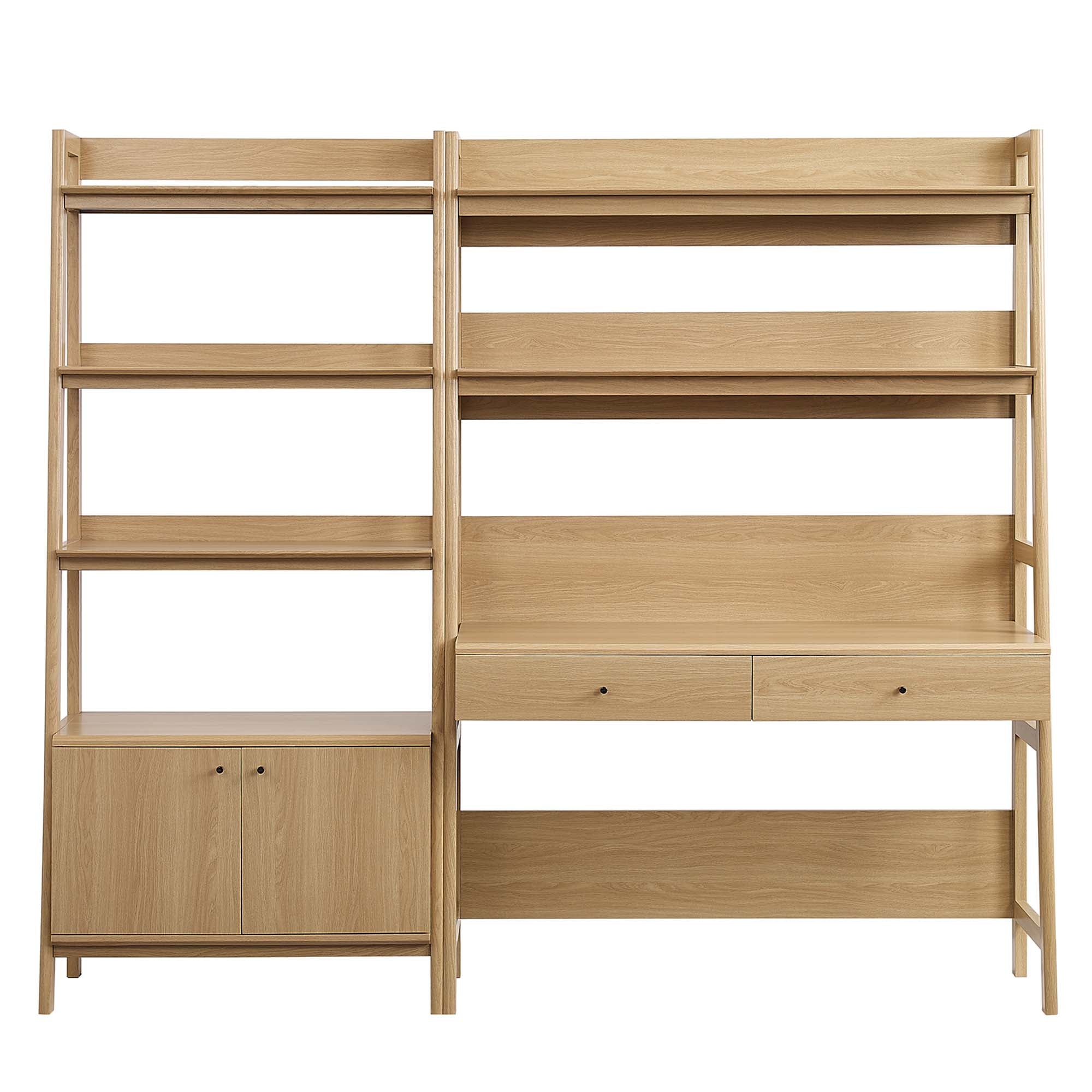 Bixby 2-Piece Wood Office Desk and Bookshelf - Oak (EEI-6112-OAK)
