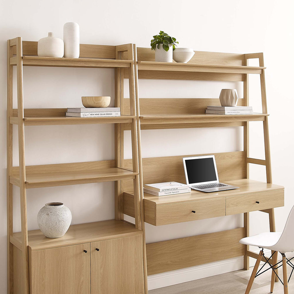 Bixby 2-Piece Wood Office Desk and Bookshelf - Oak (EEI-6112-OAK)