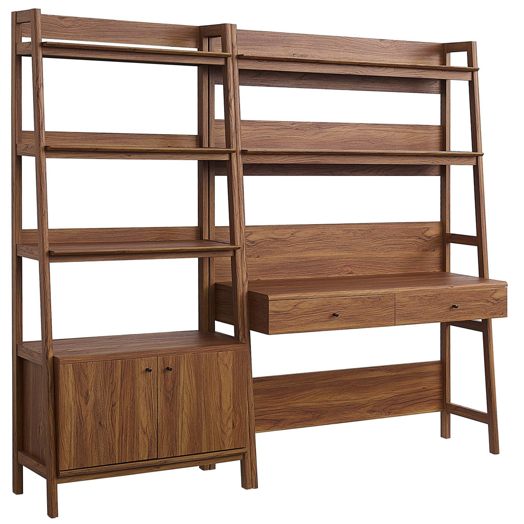 Bixby 2-Piece Wood Office Desk and Bookshelf - Walnut (EEI-6112-WAL)