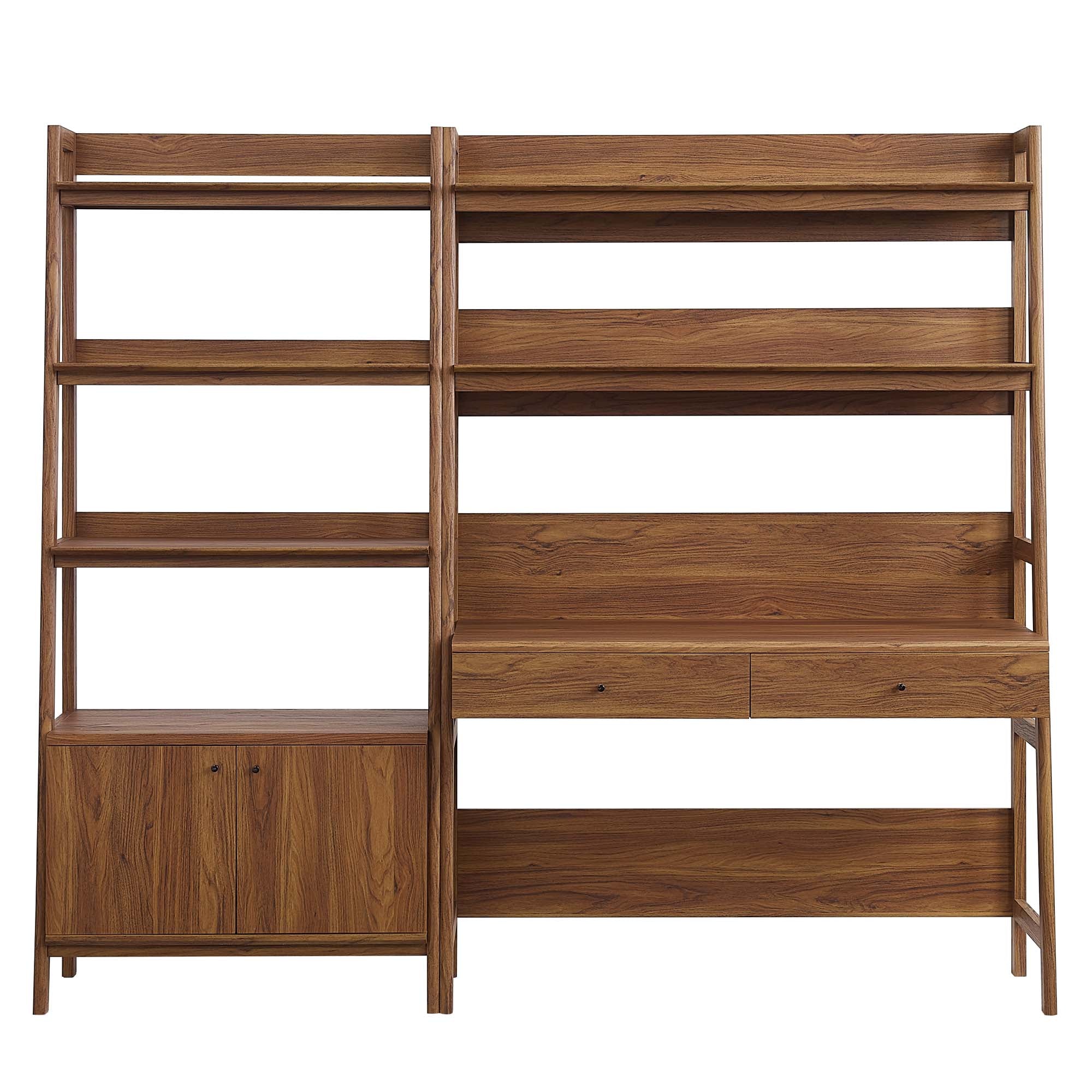 Bixby 2-Piece Wood Office Desk and Bookshelf - Walnut (EEI-6112-WAL)