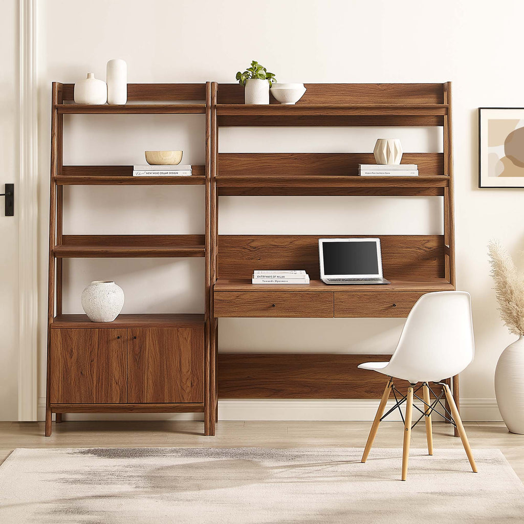 Bixby 2-Piece Wood Office Desk and Bookshelf - Walnut (EEI-6112-WAL)