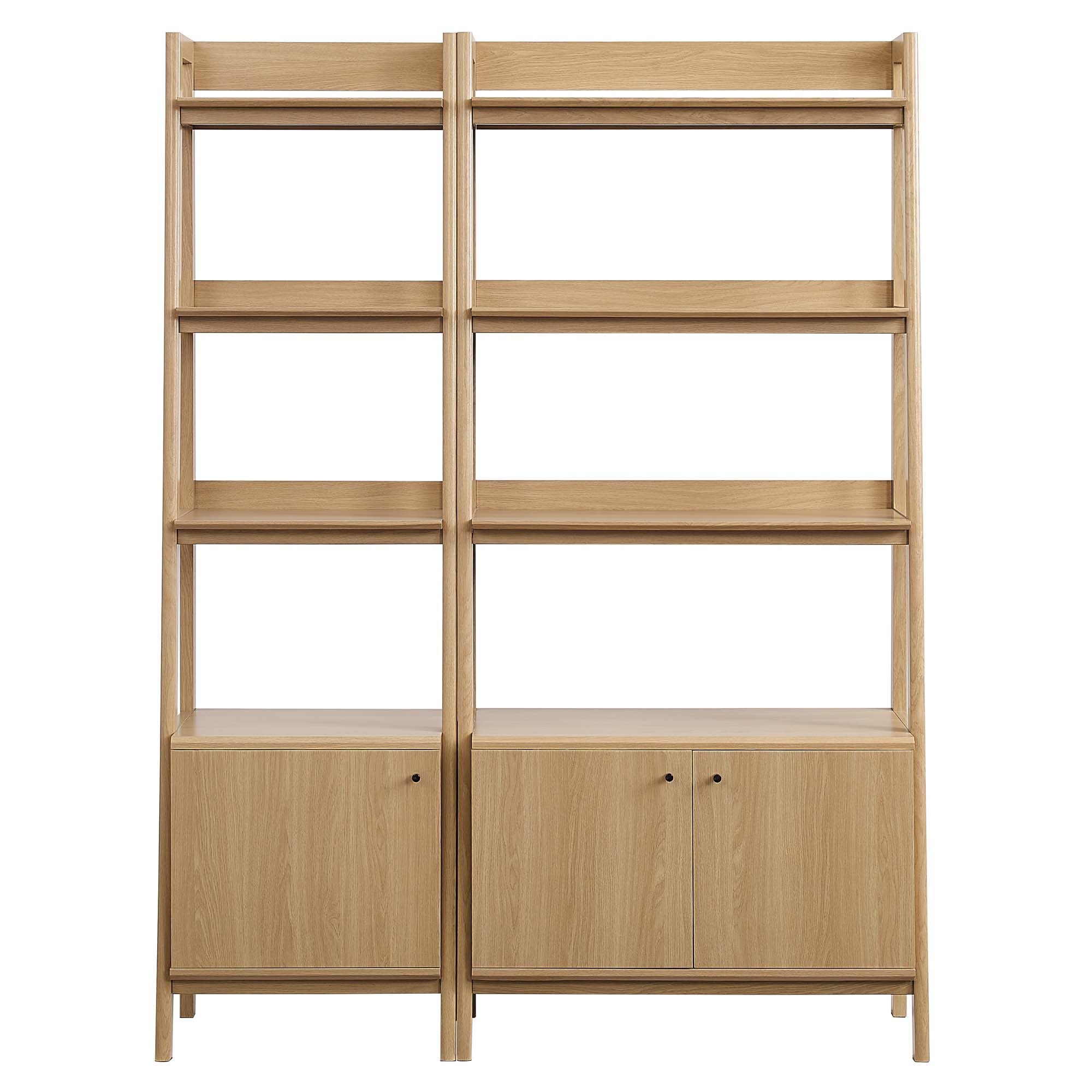 Bixby Wood Bookshelves Set of 2 - Oak