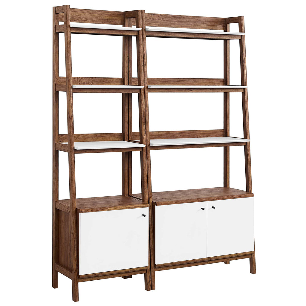 Bixby Wood Bookshelves Set of 2 - Walnut White