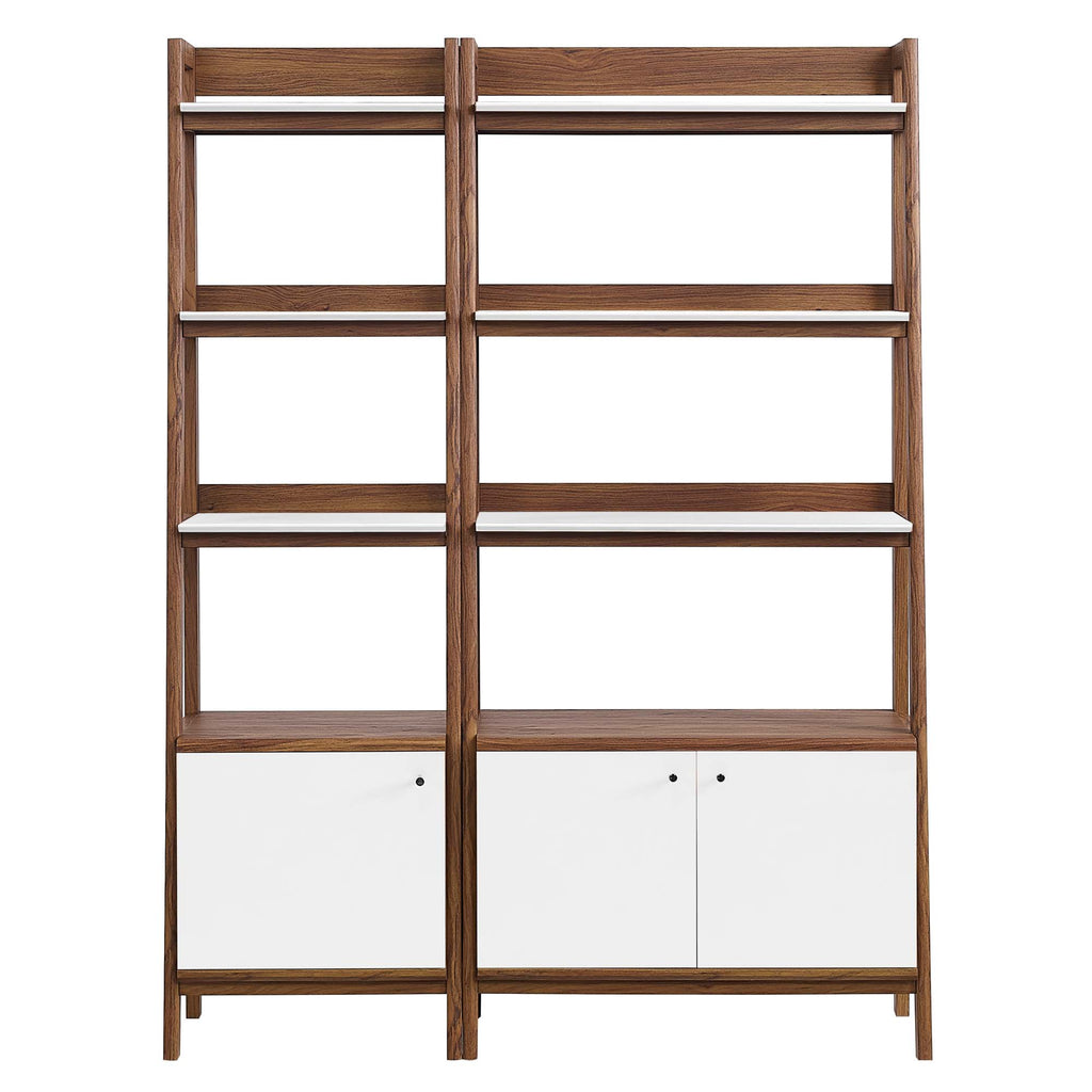Bixby Wood Bookshelves Set of 2 - Walnut White