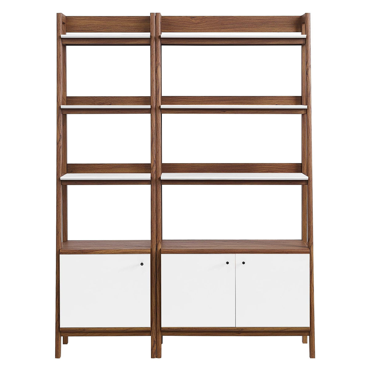 Bixby Wood Bookshelves Set of 2 - Walnut White