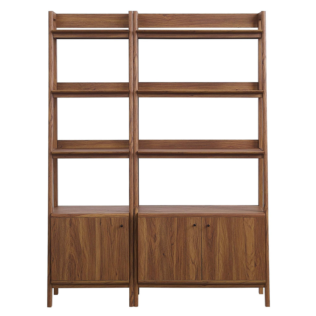 Bixby Wood Bookshelves Set of 2 - Walnut