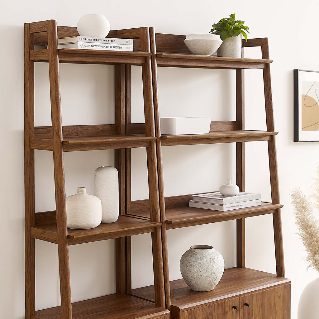 Bixby Wood Bookshelves Set of 2 - Walnut