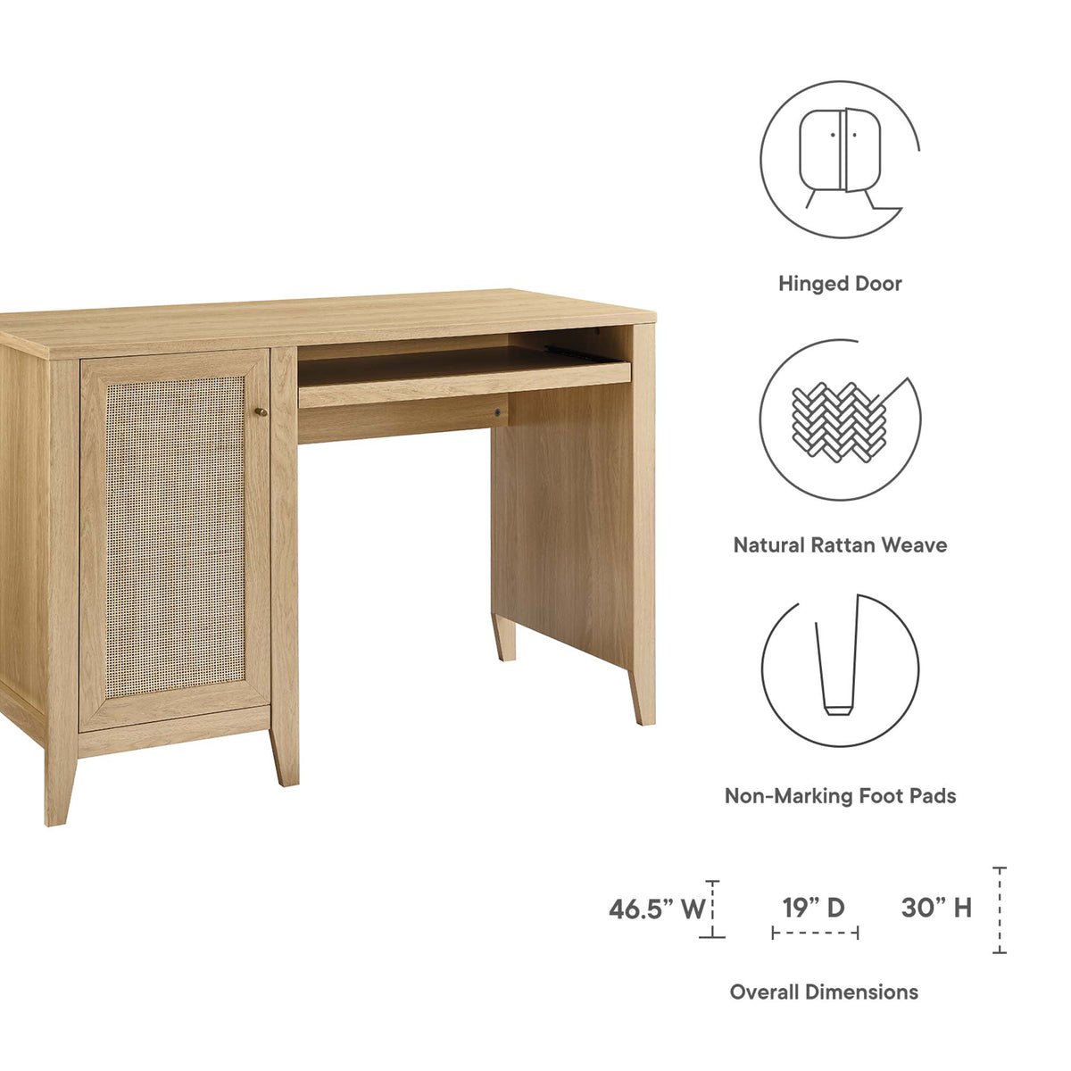 Soma 47" Office Desk - Oak