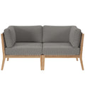 Clearwater Outdoor Patio Teak Wood Loveseat - Gray Graphite