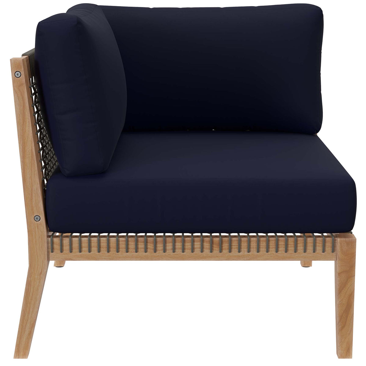 Clearwater Outdoor Patio Teak Wood Loveseat - Gray Navy