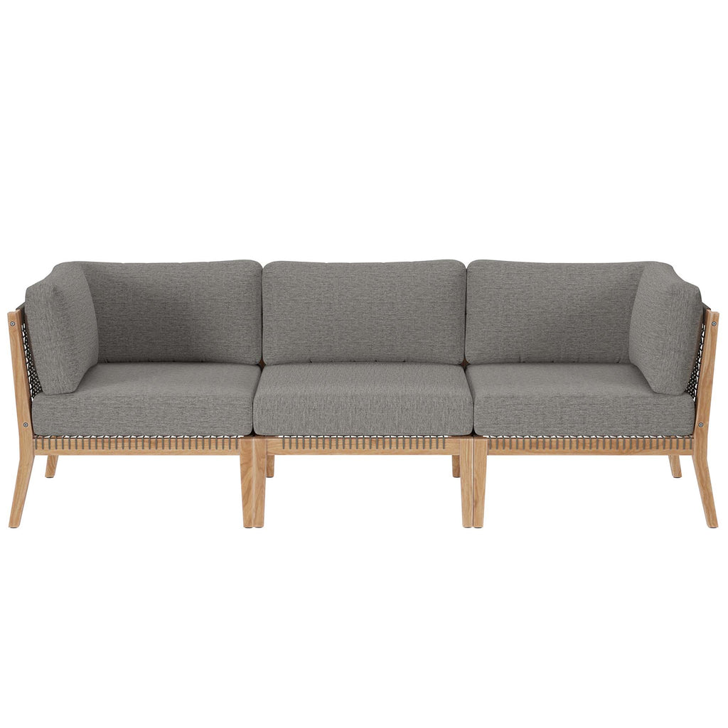Clearwater Outdoor Patio Teak Wood Sofa - Gray Graphite