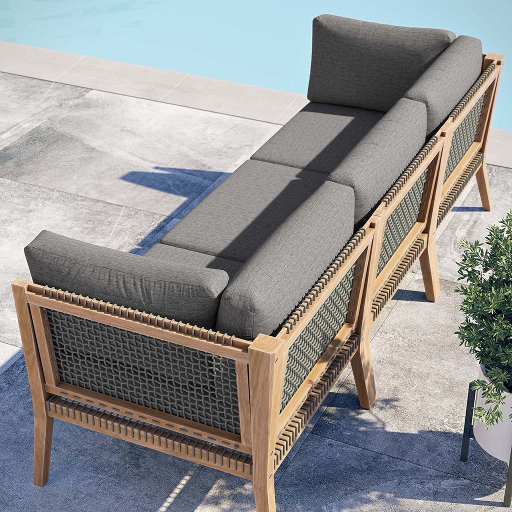 Clearwater Outdoor Patio Teak Wood Sofa - Gray Graphite