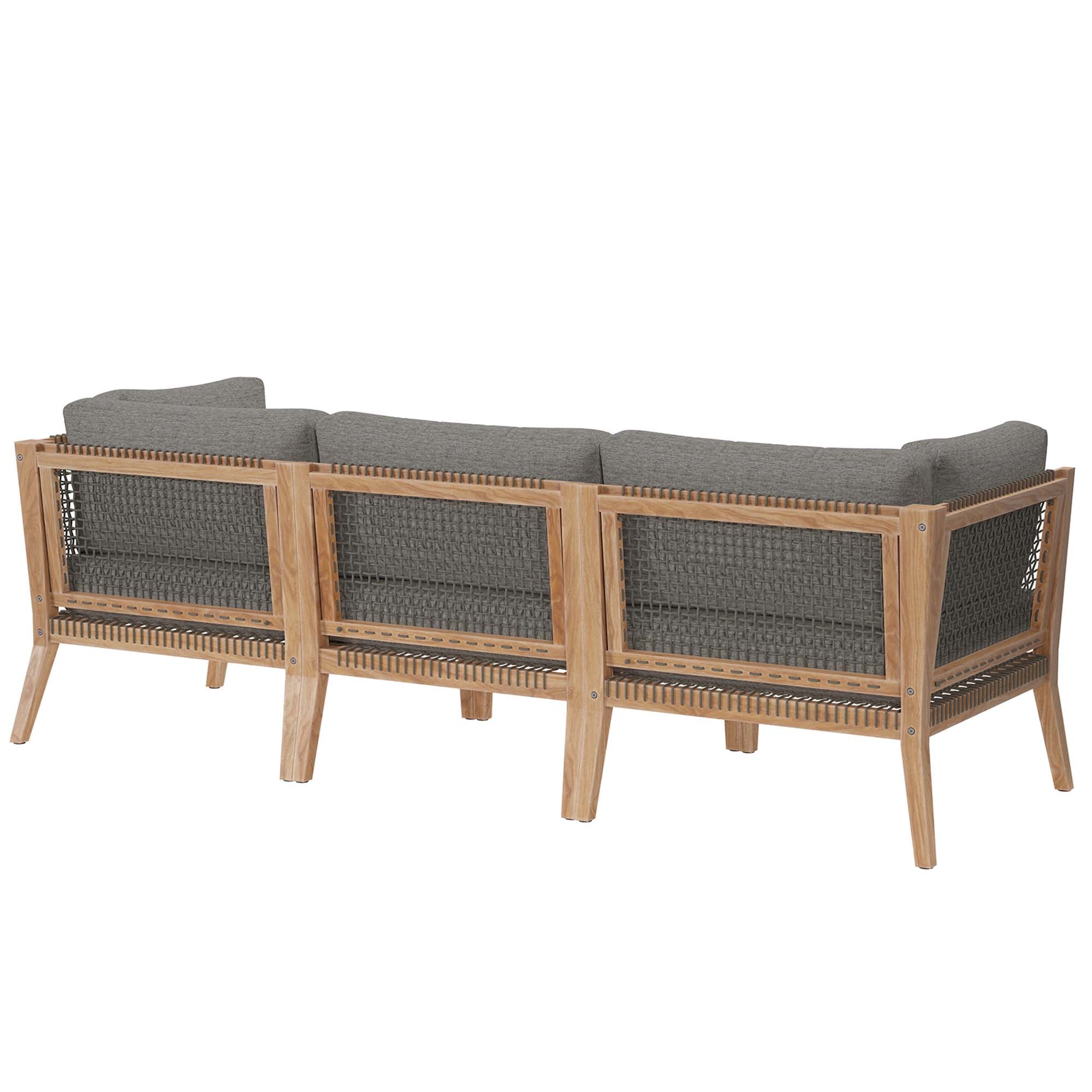 Clearwater Outdoor Patio Teak Wood Sofa - Gray Graphite