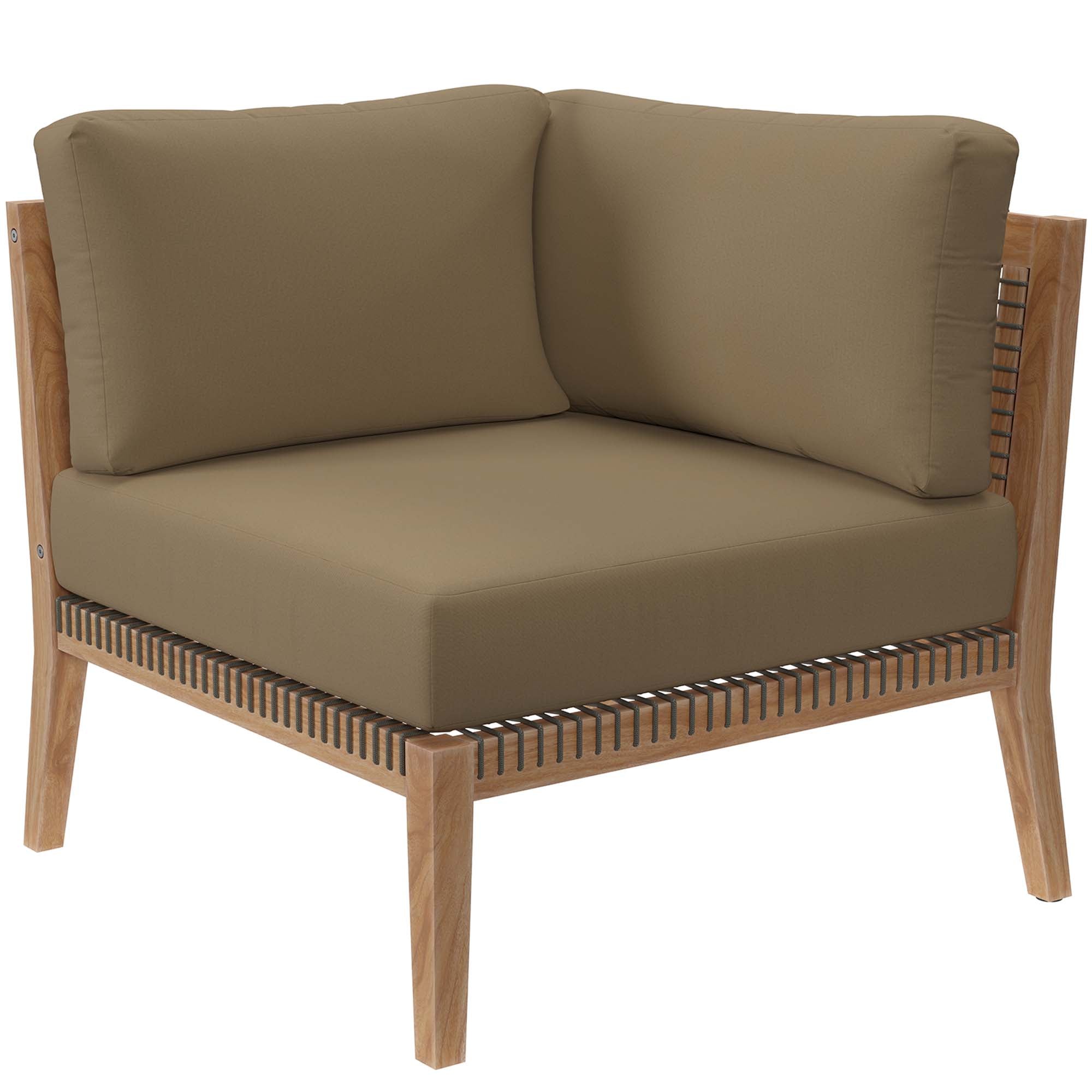 Clearwater Outdoor Patio Teak Wood Sofa - Gray Light Brown