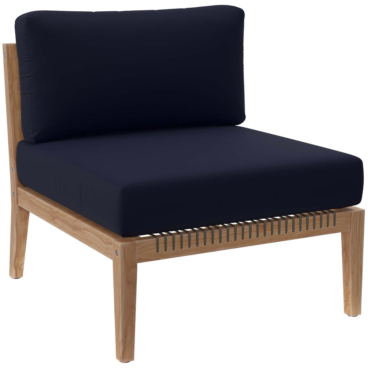 Clearwater Outdoor Patio Teak Wood Sofa - Gray Navy