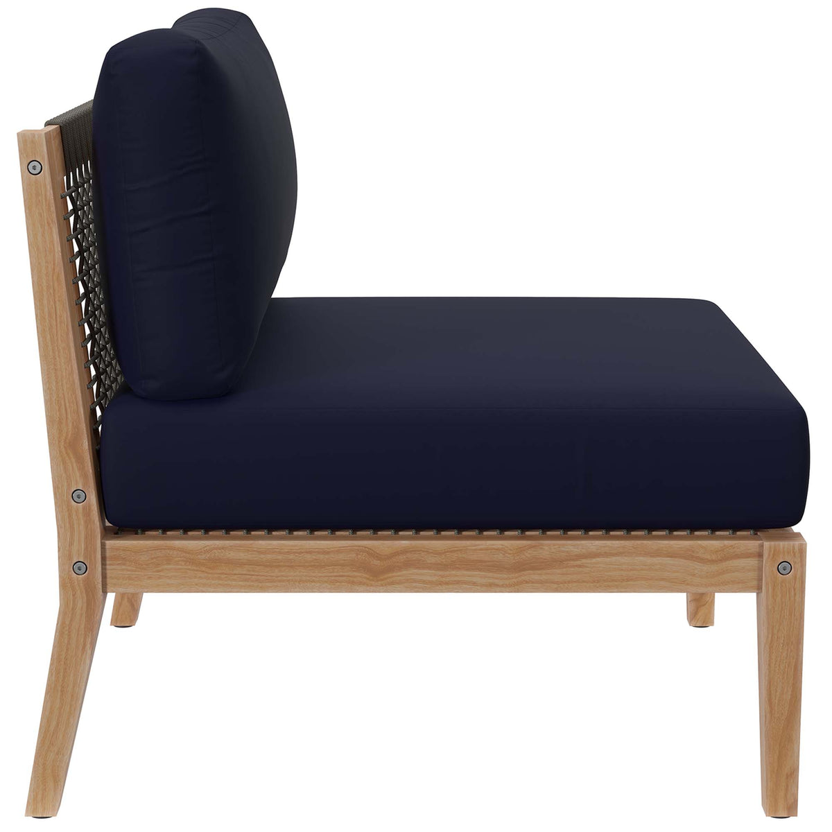 Clearwater Outdoor Patio Teak Wood Sofa - Gray Navy