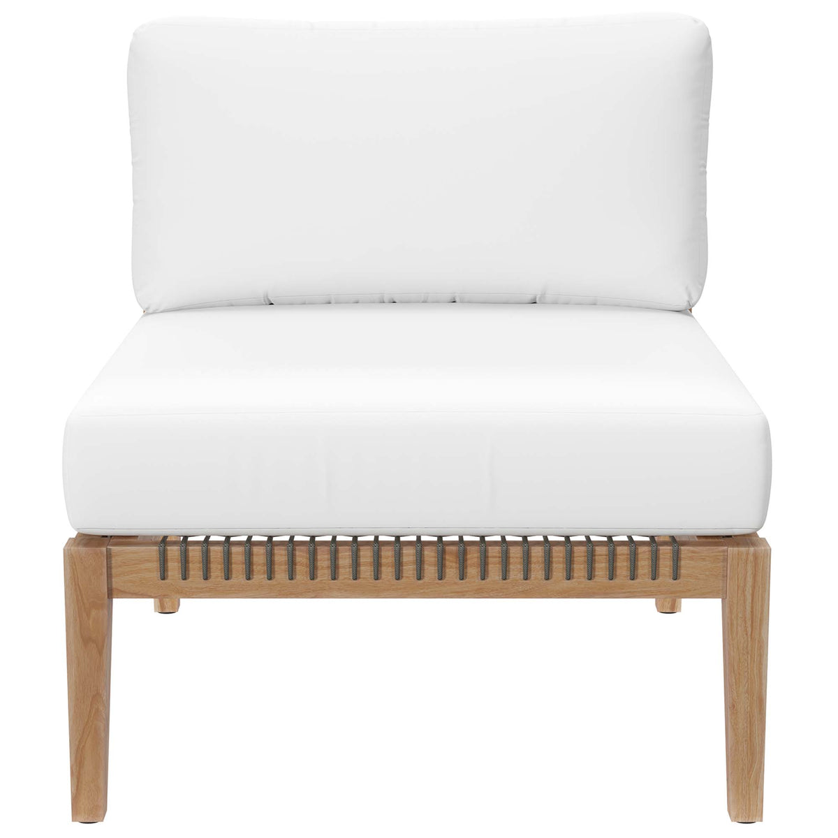Clearwater Outdoor Patio Teak Wood Sofa - Gray White