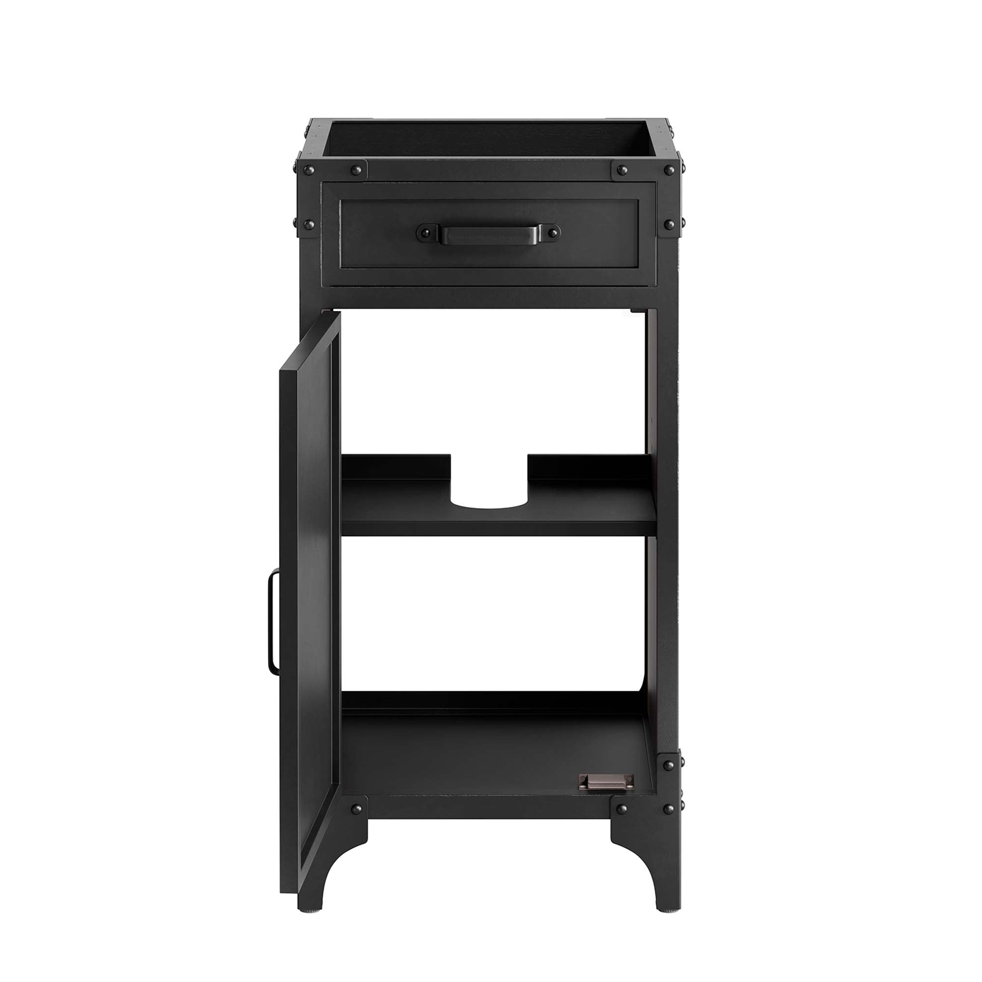 Steamforge 18" Bathroom Vanity Cabinet (Sink Basin Not Included) - Black Walnut