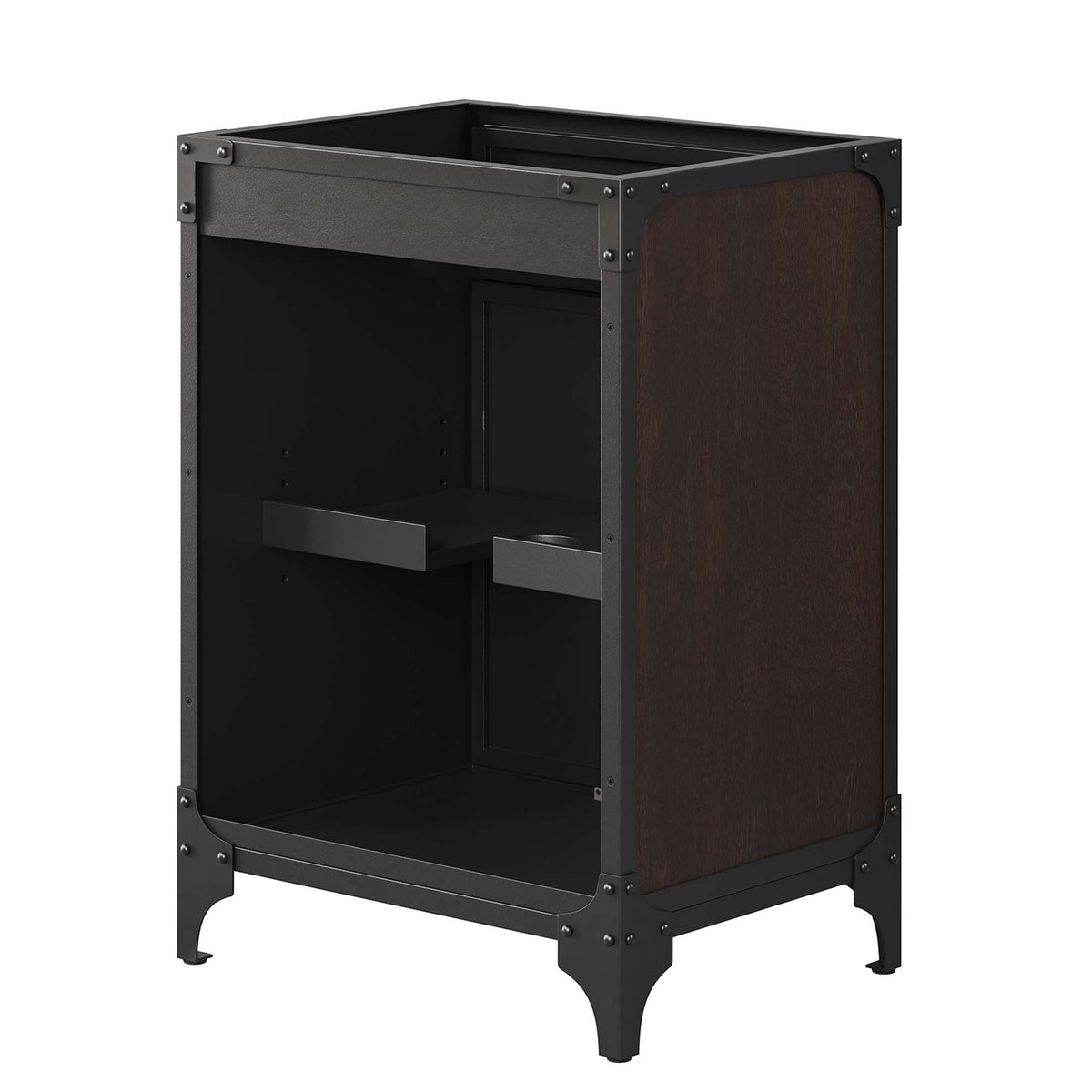 Steamforge 24" Bathroom Vanity Cabinet (Sink Basin Not Included) - Black Walnut