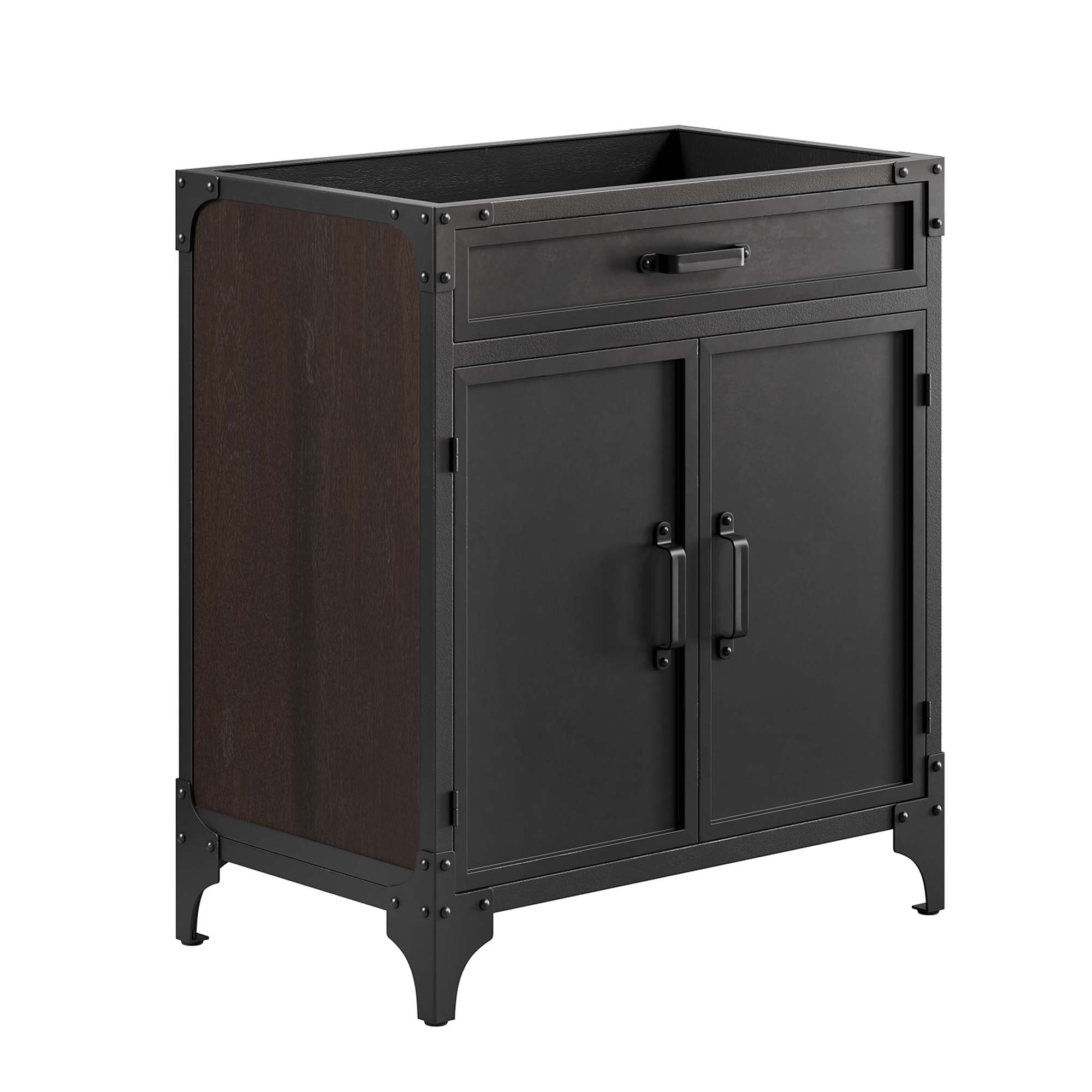 Steamforge 30" Bathroom Vanity Cabinet (Sink Basin Not Included) - Black Walnut
