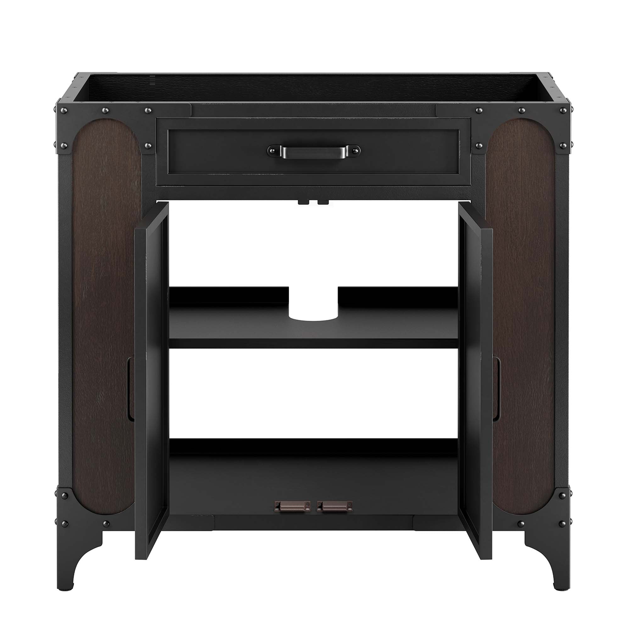 Steamforge 36" Bathroom Vanity Cabinet (Sink Basin Not Included) - Black Walnut