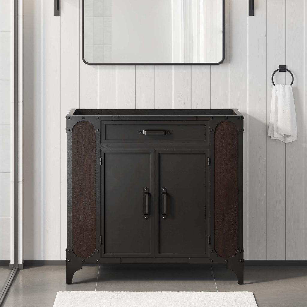 Steamforge 36" Bathroom Vanity Cabinet (Sink Basin Not Included) - Black Walnut
