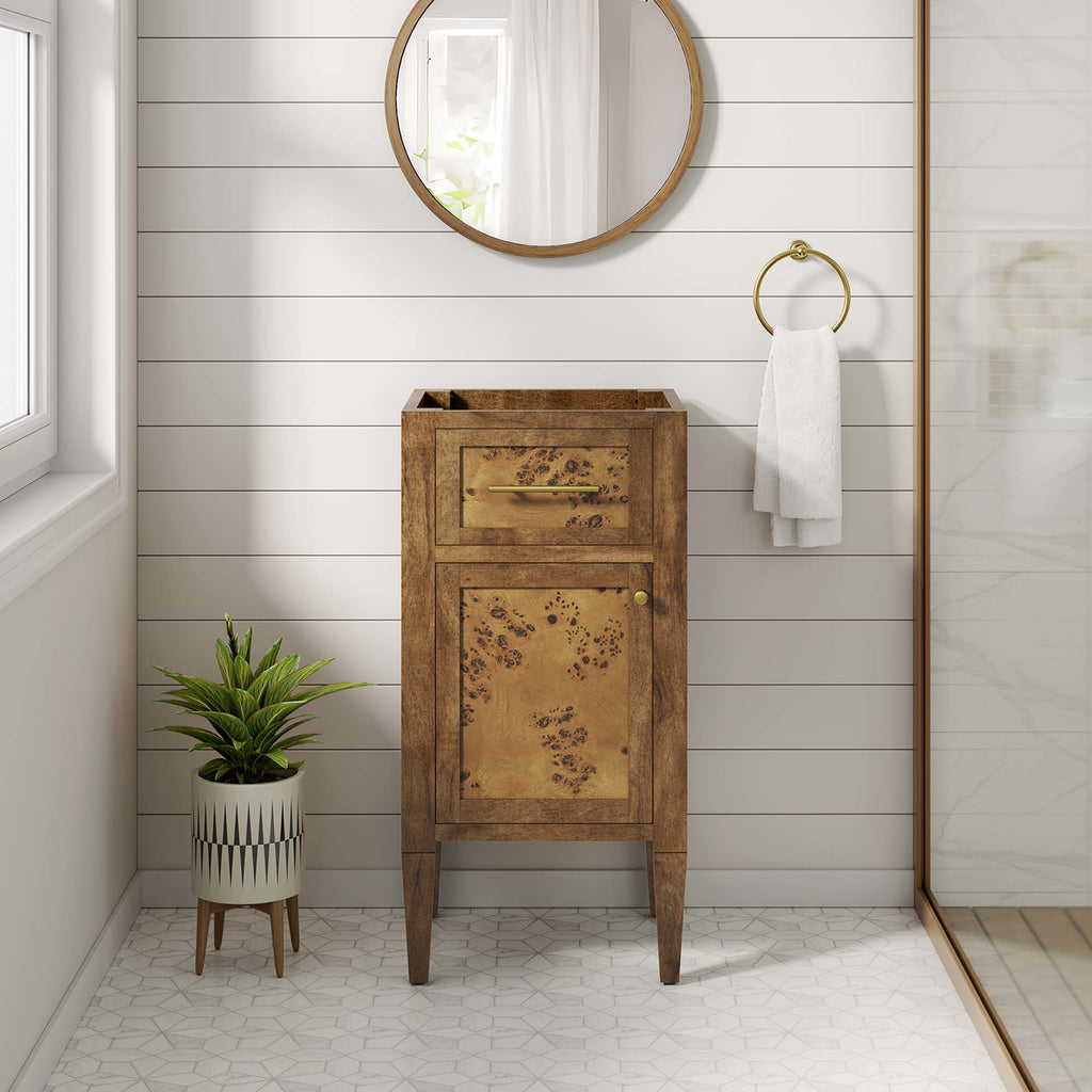 Elysian 18" Wood Bathroom Vanity Cabinet (Sink Basin Not Included) - Brown