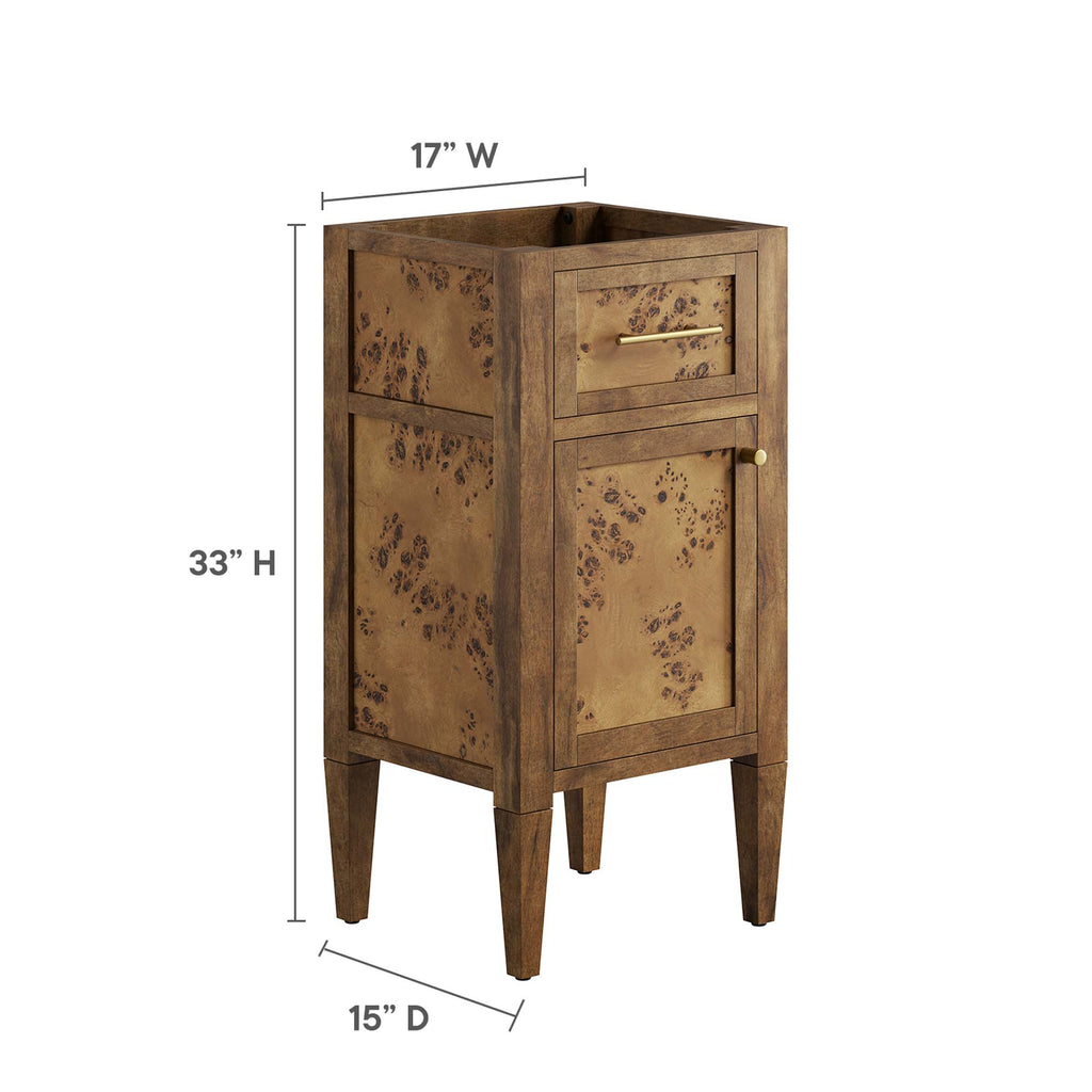 Elysian 18" Wood Bathroom Vanity Cabinet (Sink Basin Not Included) - Brown