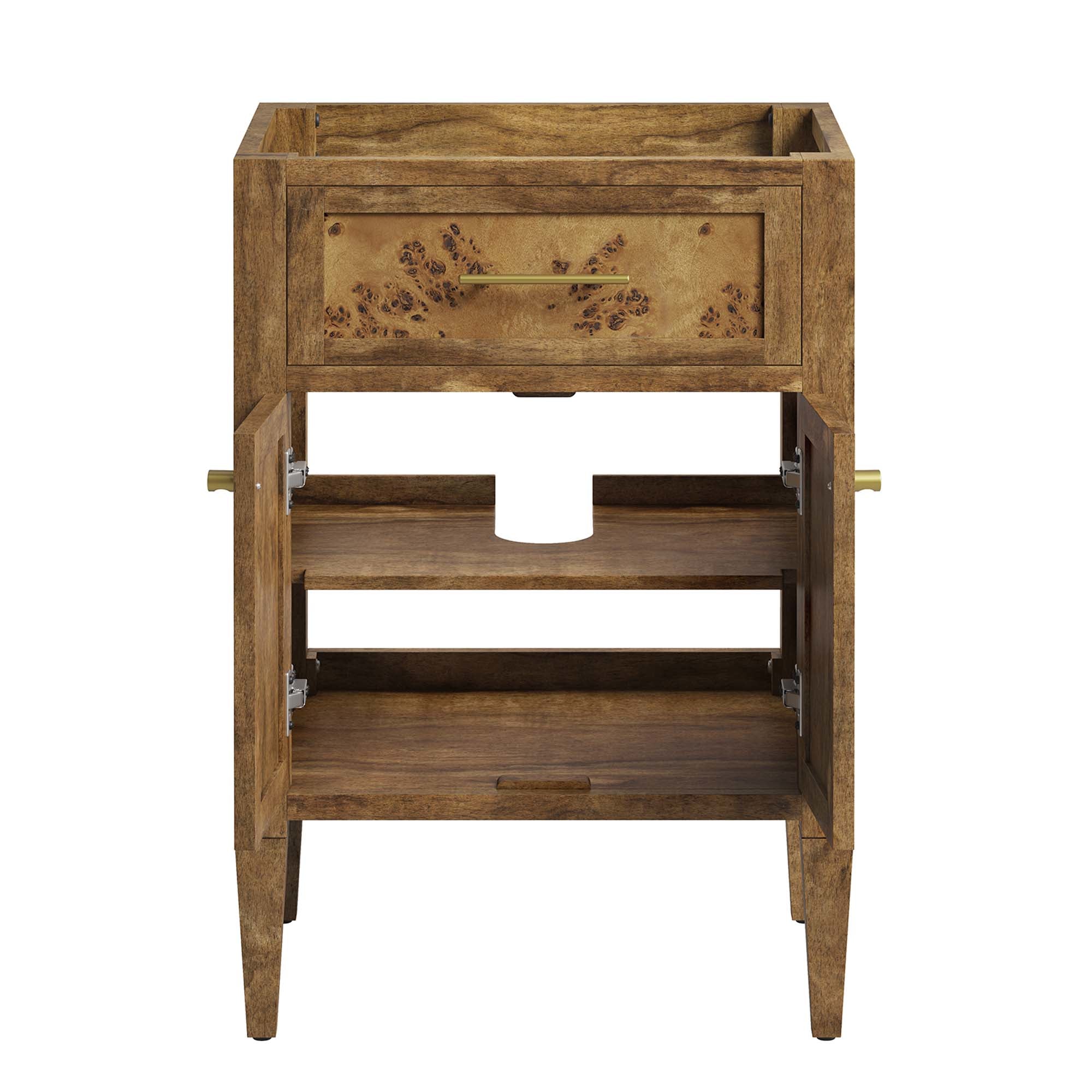 Elysian 24" Wood Bathroom Vanity Cabinet (Sink Basin Not Included) - Brown