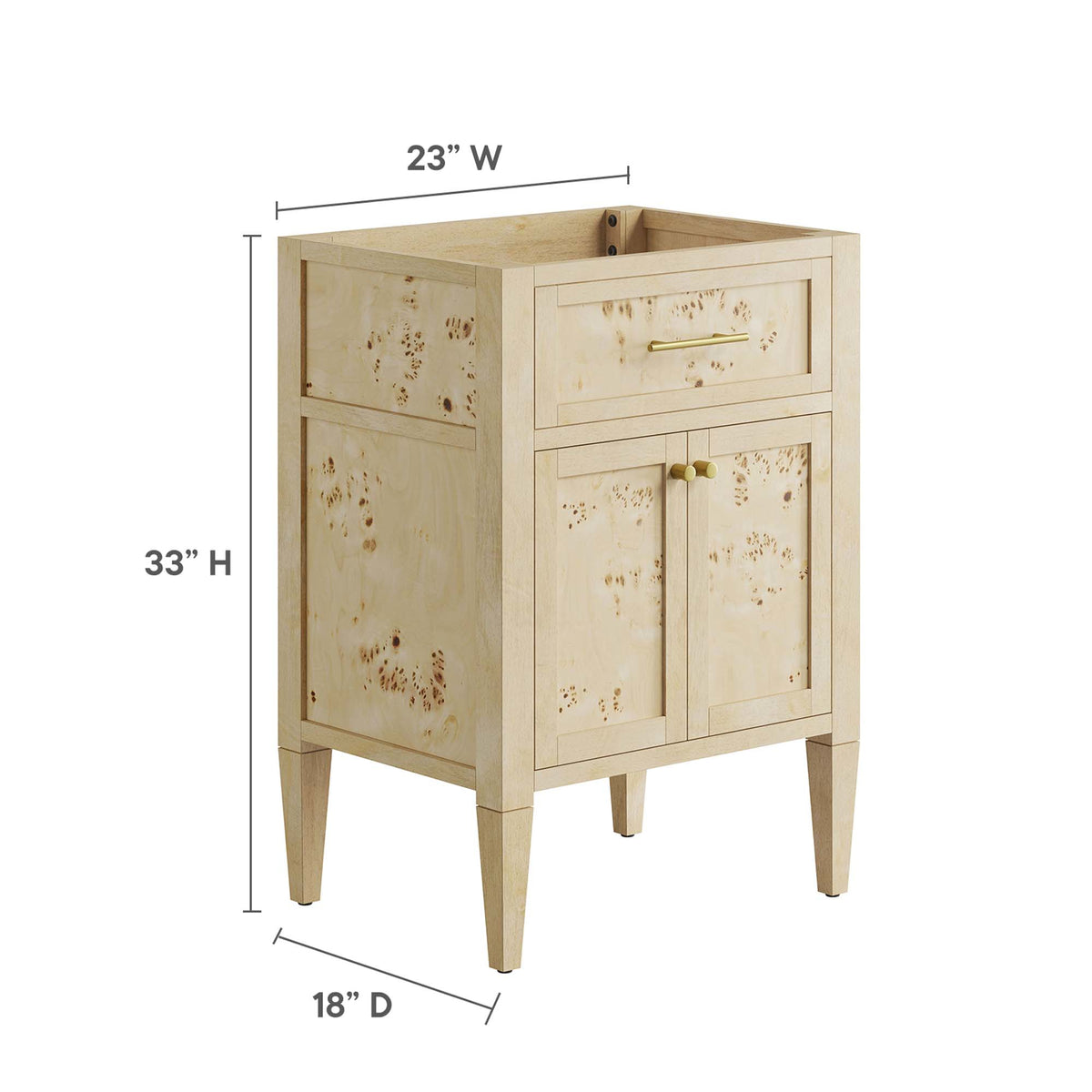 Elysian 24" Wood Bathroom Vanity Cabinet (Sink Basin Not Included) - Burgundy