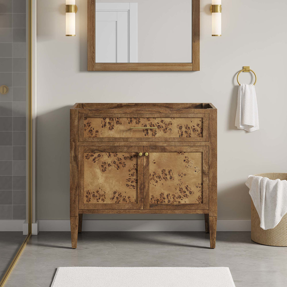 Elysian 36" Wood Bathroom Vanity Cabinet (Sink Basin Not Included) - Brown