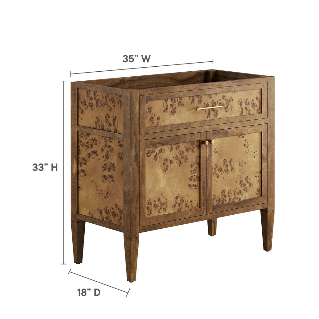 Elysian 36" Wood Bathroom Vanity Cabinet (Sink Basin Not Included) - Brown