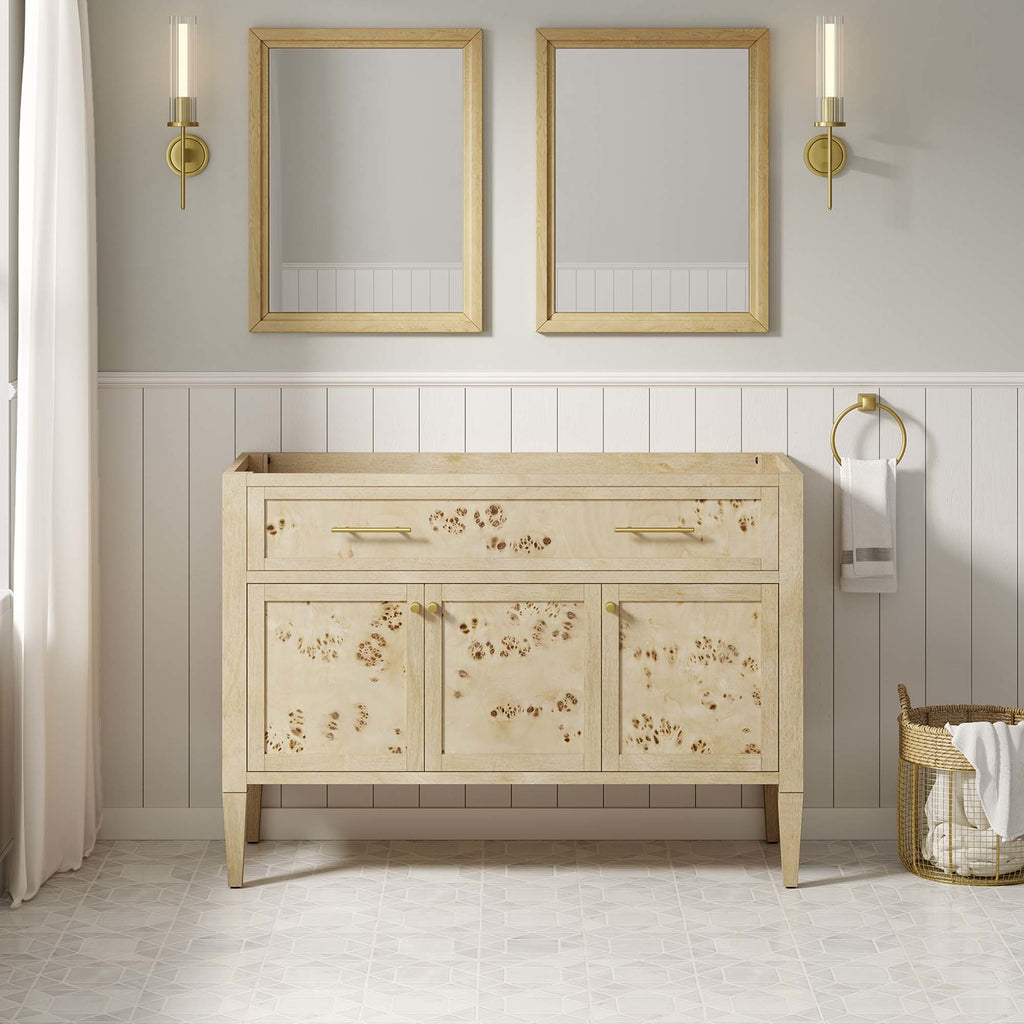 Elysian 48" Wood Bathroom Vanity Cabinet (Sink Basin Not Included) - Burl