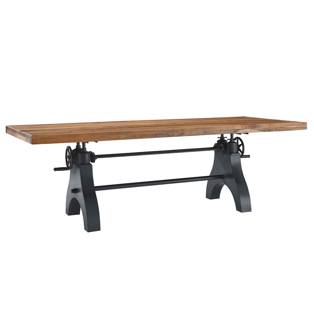 Genuine 96" Crank Adjustable Height Dining and Conference Table - Black Natural