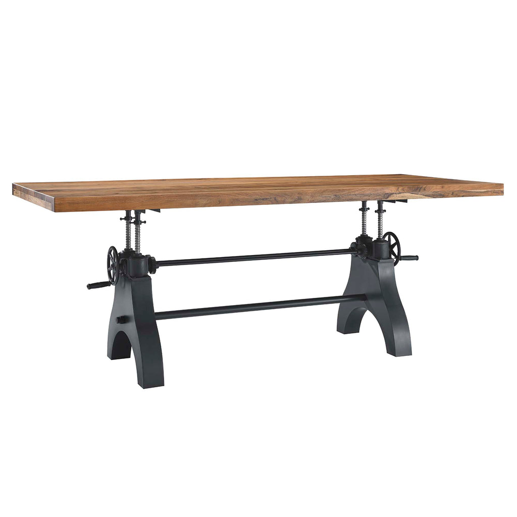 Genuine 96" Crank Adjustable Height Dining and Conference Table - Black Natural