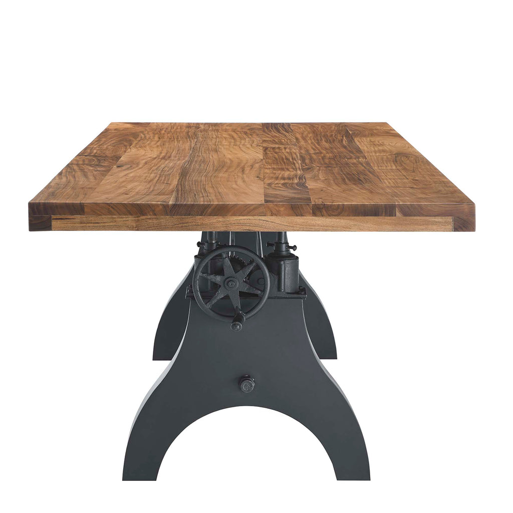 Genuine 96" Crank Adjustable Height Dining and Conference Table - Black Natural