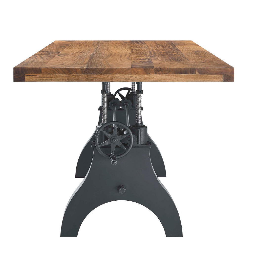 Genuine 96" Crank Adjustable Height Dining and Conference Table - Black Natural